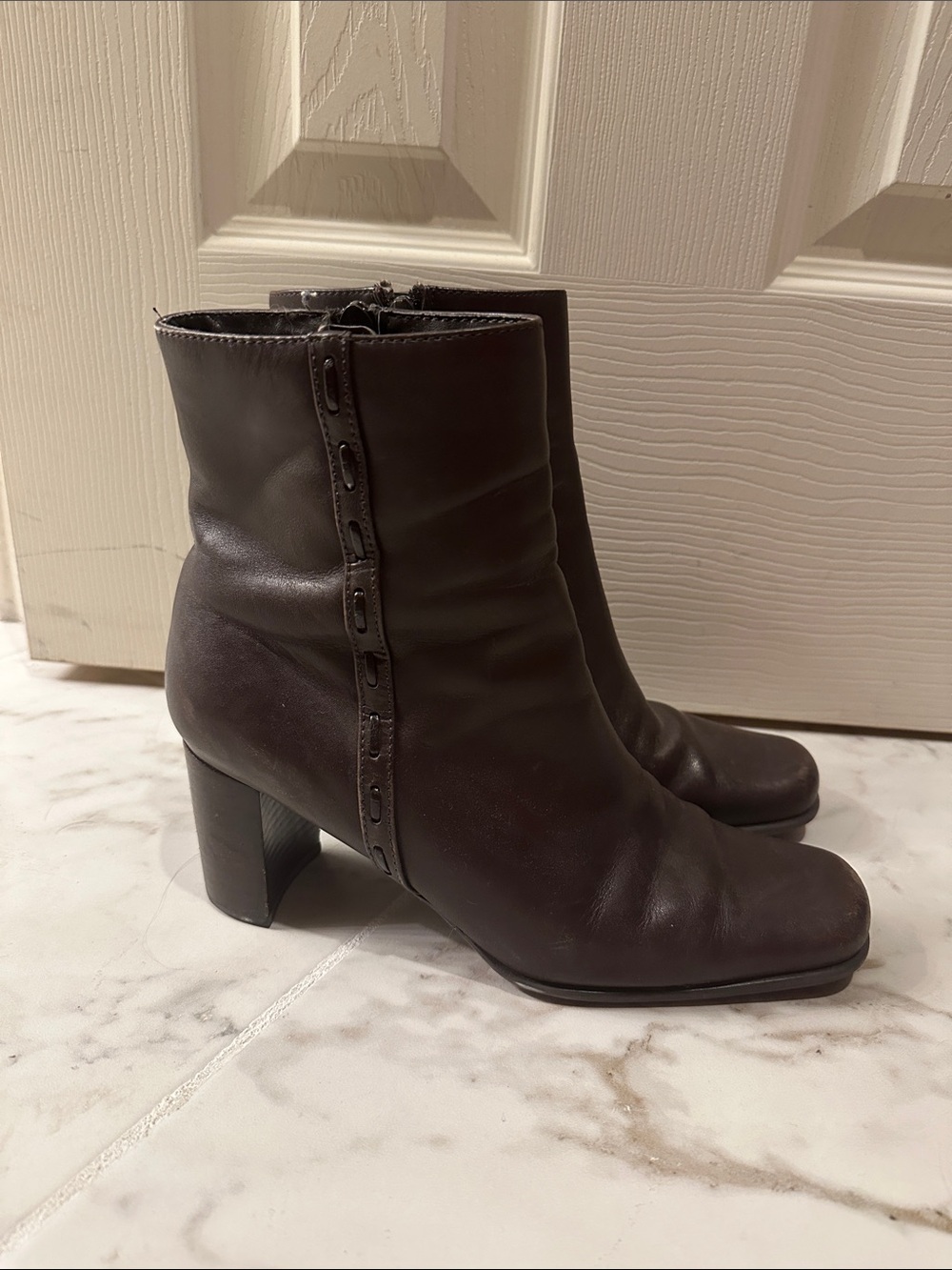 Worthington Women's Dark Brown Leather Ankle Boots